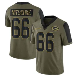Green Bay Packers Men's Limited Olive 2021 Salute To Service Jersey (66 Ray Nitschke)