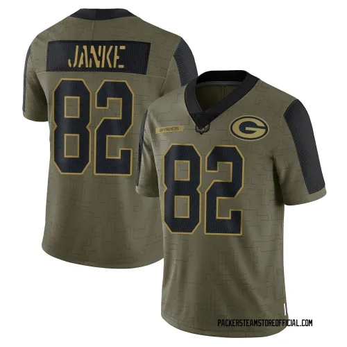 Green Bay Packers Men's Limited Olive 2021 Salute To Service Jersey (82 Jadon Janke)