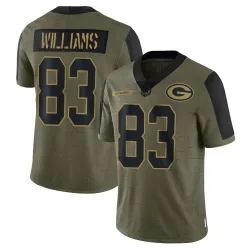 Green Bay Packers Men's Limited Olive 2021 Salute To Service Jersey (83 Savion Williams)