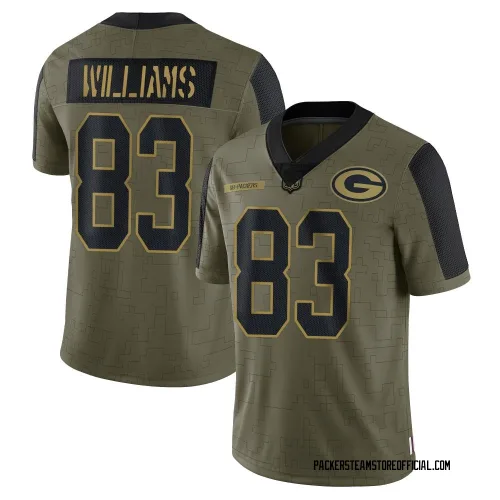 Green Bay Packers Men's Limited Olive 2021 Salute To Service Jersey (83 Savion Williams)