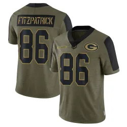 Green Bay Packers Men's Limited Olive 2021 Salute To Service Jersey (86 John FitzPatrick)