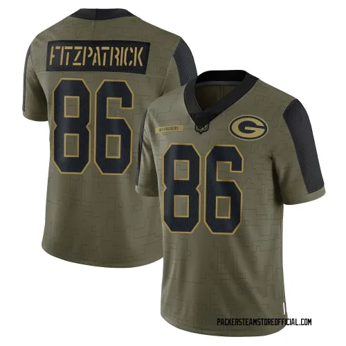 Green Bay Packers Men's Limited Olive 2021 Salute To Service Jersey (86 John FitzPatrick)