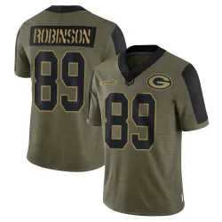 Green Bay Packers Men's Limited Olive 2021 Salute To Service Jersey (89 Dave Robinson)