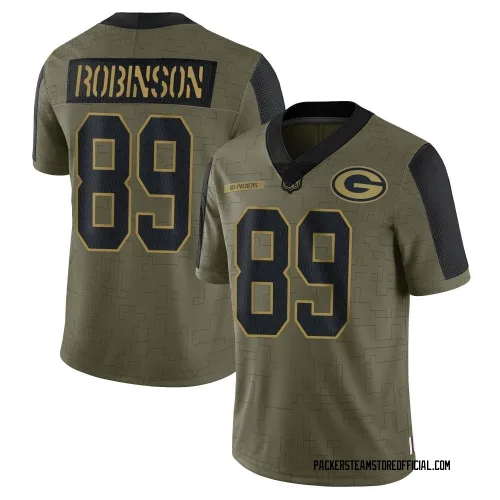 Green Bay Packers Men's Limited Olive 2021 Salute To Service Jersey (89 Dave Robinson)