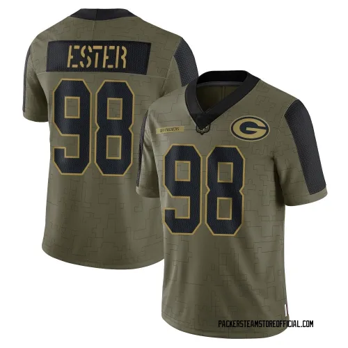 Green Bay Packers Men's Limited Olive 2021 Salute To Service Jersey (98 James Ester)
