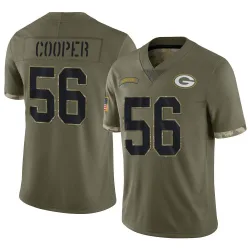 Green Bay Packers Men's Limited Olive 2022 Salute To Service Jersey (56 Edgerrin Cooper)