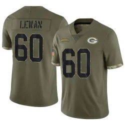 Green Bay Packers Men's Limited Olive 2022 Salute To Service Jersey (60 Jason Lewan)