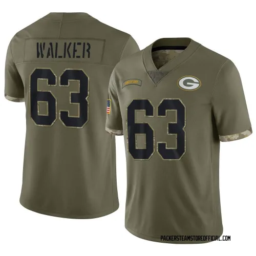 Green Bay Packers Men's Limited Olive 2022 Salute To Service Jersey (63 Rasheed Walker)