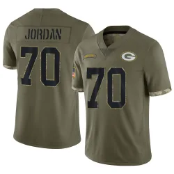 Green Bay Packers Men's Limited Olive 2022 Salute To Service Jersey (70 Michael Jordan)