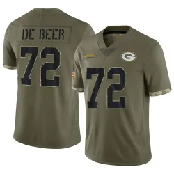 Green Bay Packers Men's Limited Olive 2022 Salute To Service Jersey (72 Gerhard de Beer)