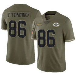 Green Bay Packers Men's Limited Olive 2022 Salute To Service Jersey (86 John FitzPatrick)