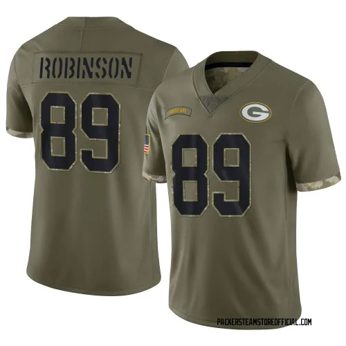 Green Bay Packers Men's Limited Olive 2022 Salute To Service Jersey (89 Dave Robinson)