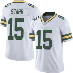 Green Bay Packers Men's Limited White Vapor Untouchable Jersey (15 Bart Starr)
