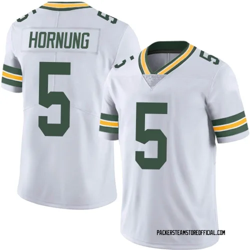 Green Bay Packers Men's Limited White Vapor Untouchable Jersey (5 Paul Hornung)