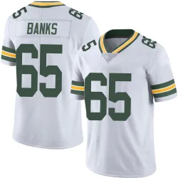 Green Bay Packers Men's Limited White Vapor Untouchable Jersey (65 Aaron Banks)