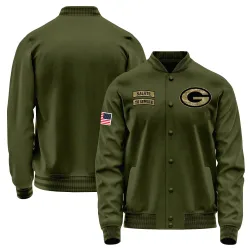 Green Bay Packers Men's Olive Salute to Service Sideline Performance Jacket