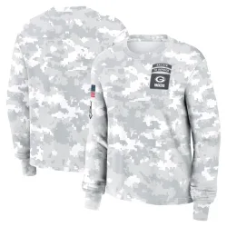 Green Bay Packers Women's Arctic Camo 2024 Salute To Service Long Sleeve T-Shirt
