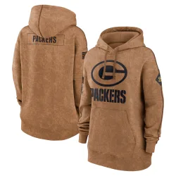Green Bay Packers Women's Brown 2023 Salute to Service Pullover Hoodie