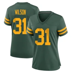 Green Bay Packers Women's Game Green Alternate Jersey (31 Emanuel Wilson)