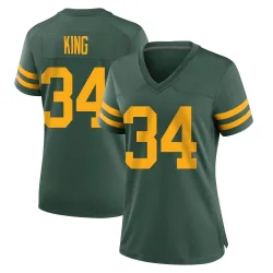 Green Bay Packers Women's Game Green Alternate Jersey (34 Kalen King)