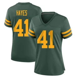 Green Bay Packers Women's Game Green Alternate Jersey (41 Kaleb Hayes)