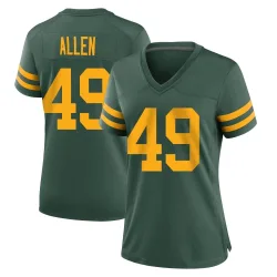 Green Bay Packers Women's Game Green Alternate Jersey (49 Austin Allen)