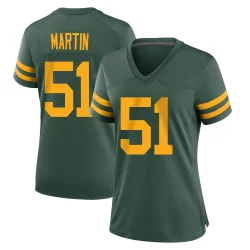 Green Bay Packers Women's Game Green Alternate Jersey (51 Jeremiah Martin)