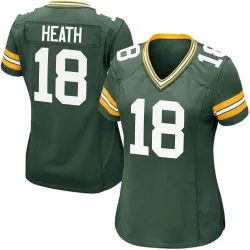 Green Bay Packers Women's Game Green Team Color Jersey (18 Malik Heath)