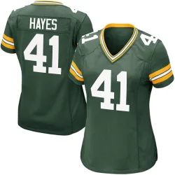 Green Bay Packers Women's Game Green Team Color Jersey (41 Kaleb Hayes)