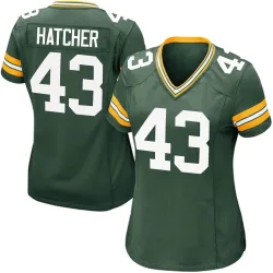 Green Bay Packers Women's Game Green Team Color Jersey (43 Broughton Hatcher)