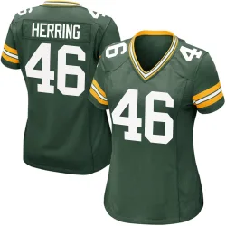 Green Bay Packers Women's Game Green Team Color Jersey (46 Tyron Herring)