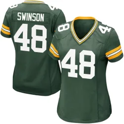 Green Bay Packers Women's Game Green Team Color Jersey (48 Messiah Swinson)