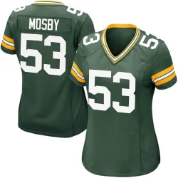 Green Bay Packers Women's Game Green Team Color Jersey (53 Arron Mosby)