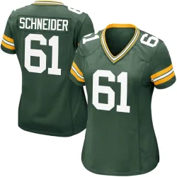 Green Bay Packers Women's Game Green Team Color Jersey (61 Cole Schneider)