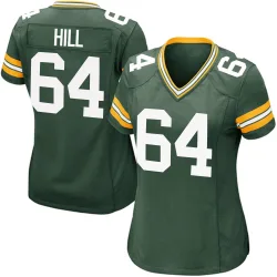 Green Bay Packers Women's Game Green Team Color Jersey (64 Trey Hill)