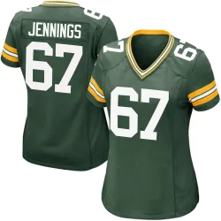 Green Bay Packers Women's Game Green Team Color Jersey (67 Donovan Jennings)