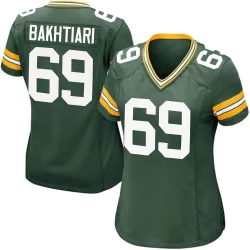 Green Bay Packers Women's Game Green Team Color Jersey (69 David Bakhtiari)