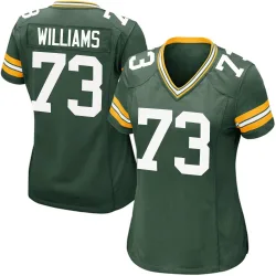 Green Bay Packers Women's Game Green Team Color Jersey (73 John Williams)