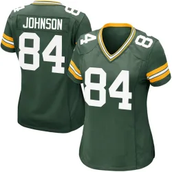 Green Bay Packers Women's Game Green Team Color Jersey (84 Cornelius Johnson)