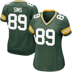 Green Bay Packers Women's Game Green Team Color Jersey (89 Ben Sims)