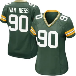 Green Bay Packers Women's Game Green Team Color Jersey (90 Lukas Van Ness)
