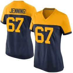 Green Bay Packers Women's Game Navy Alternate Jersey (67 Donovan Jennings)