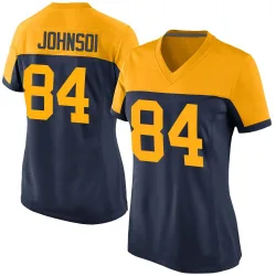 Green Bay Packers Women's Game Navy Alternate Jersey (84 Cornelius Johnson)