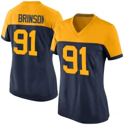 Green Bay Packers Women's Game Navy Alternate Jersey (91 Warren Brinson)