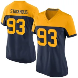Green Bay Packers Women's Game Navy Alternate Jersey (93 Nazir Stackhouse)