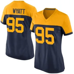 Green Bay Packers Women's Game Navy Alternate Jersey (95 Devonte Wyatt)