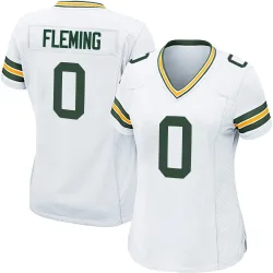 Green Bay Packers Women's Game White Jersey (0 Julian Fleming)