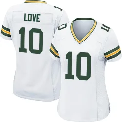 Green Bay Packers Women's Game White Jersey (10 Jordan Love)