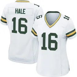 Green Bay Packers Women's Game White Jersey (16 Alex Hale)