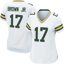 Green Bay Packers Women's Game White Jersey (17 Sam Brown Jr.)